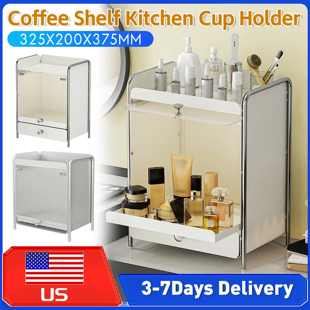 

Desktop Makeup Organizer Dustproof Cosmetics Storage Box Drawer Organizer Skincare Rack for Bathroom Kitchen Coffee Mug Sundries