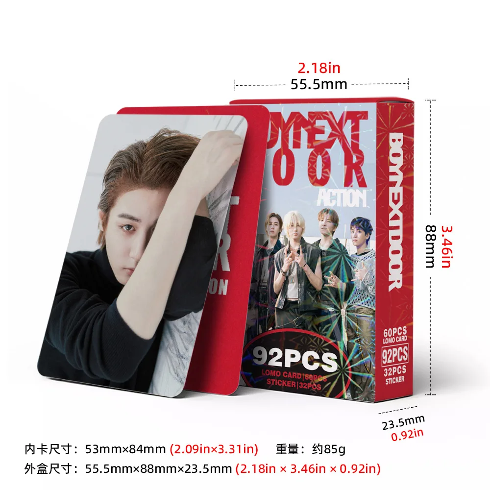 92Pcs/Set Kartu Lomo dan Stiker Seri Album Baru BOYNEXTDOOR Idol Kpop SUNGHO RIWOO JAEHYUN TAESAN LEEHAN WOONHAK Hadiah untuk Penggemar