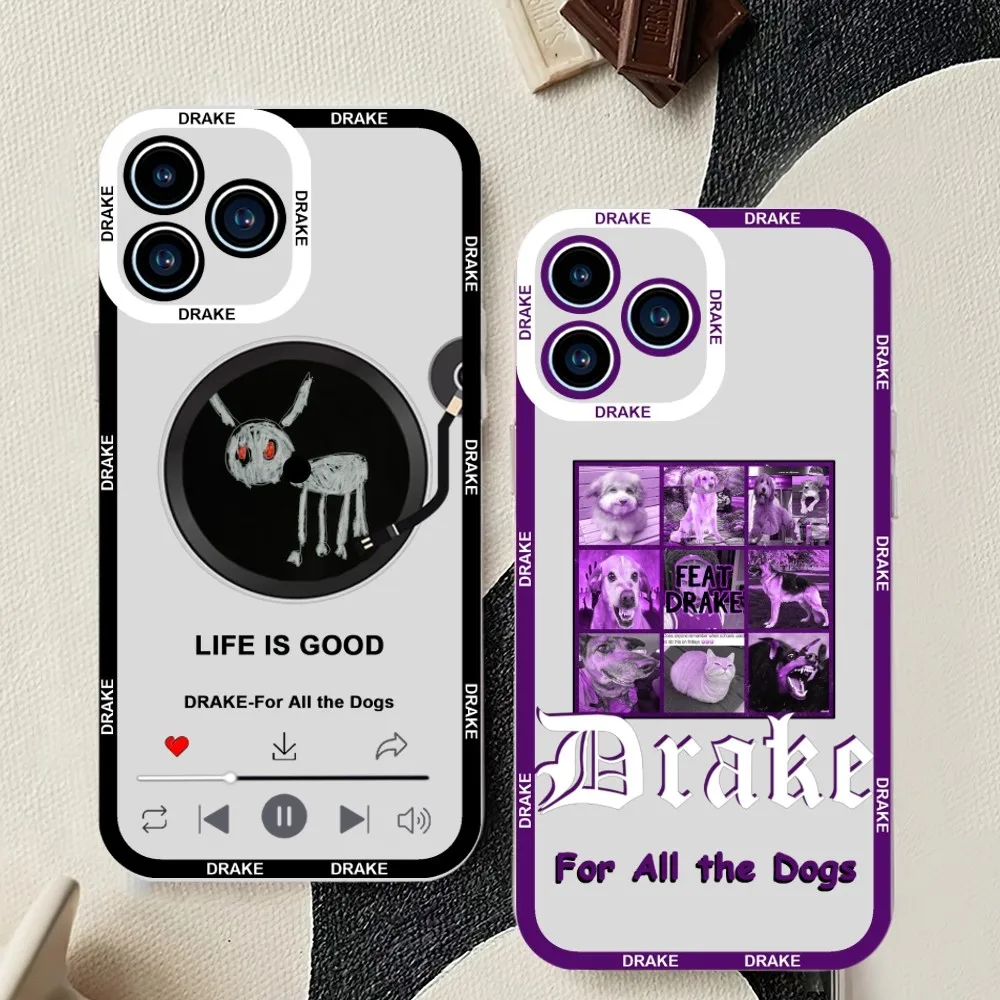 Singer D-Drake For All The Dogs Music Album Phone Case For iPhone 11 12 Mini 13 14 Pro Max Transparent Shell