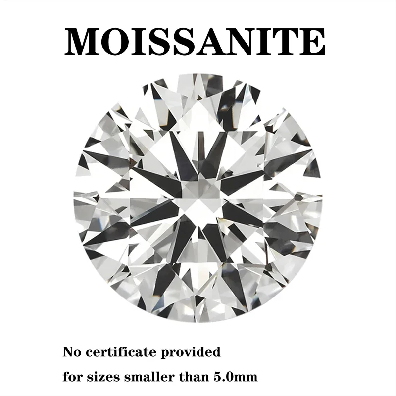 Moissanite Stone D Color VVS1 Round Cut DIY Charms Ring Necklace Earrings Main Materials Extremely Shiny Quality Certificate