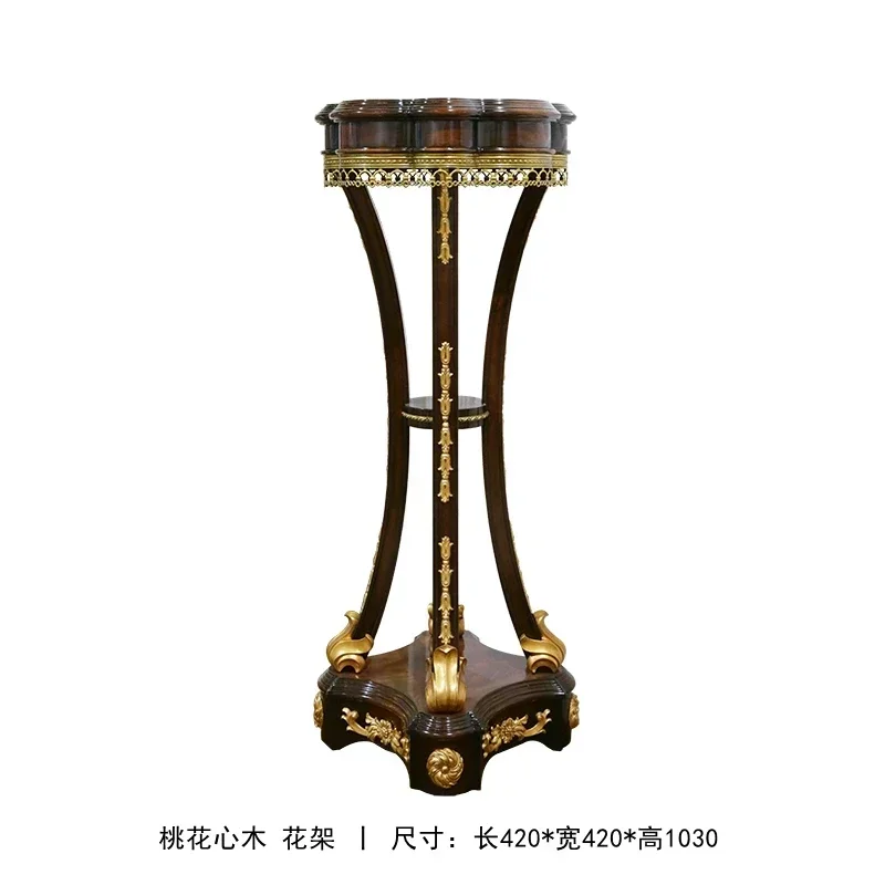 A English Alexander Villa Living Room Corner Flower Stand European Classical Mahogany Decorative Stand