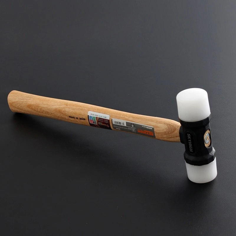 

double-head Nylon Hammer hammer Walnut Handle Leather Carving Tool Handmade Leathercraft Installation Hammer Leather Sculpture