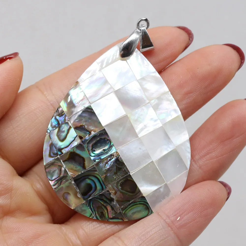 Natural Abalone Shell Pendant Geometry Mother of Pearl Splicing Exquisite Charms for Jewelry Making DIY Necklace Accessories