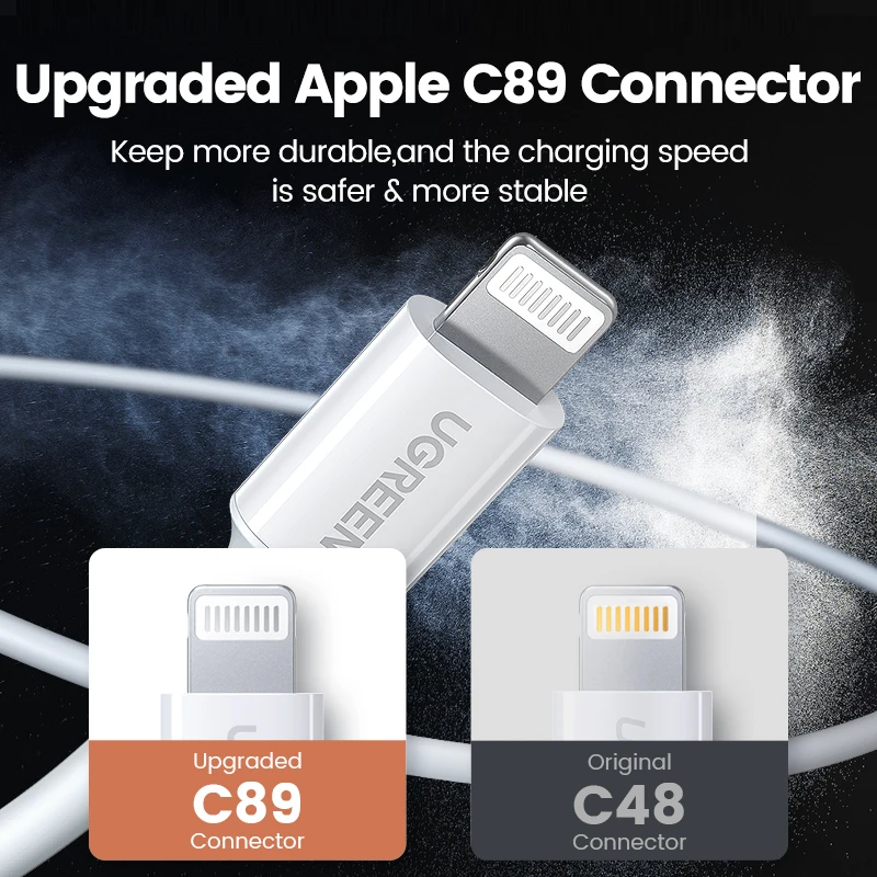 UGREEN MFi kabel USB do błyskawicy dla iPhone 14 13 12 Pro Max 2.4A szybkie ładowanie dla iphone'a dla ipada kabel danych — zdjęcie produktu 3