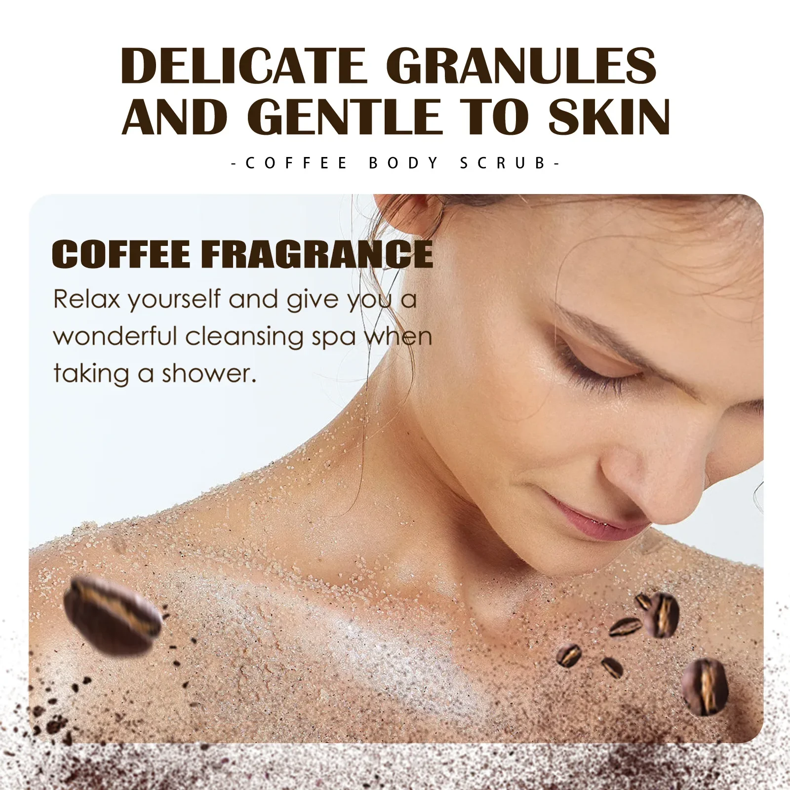 Jaysuing Coffee Scrub Smooth Exfoliating Anti Acne Soften Cutin Brightening Deep Cleaning Moisturizing Whitening Body Scrub 50ml