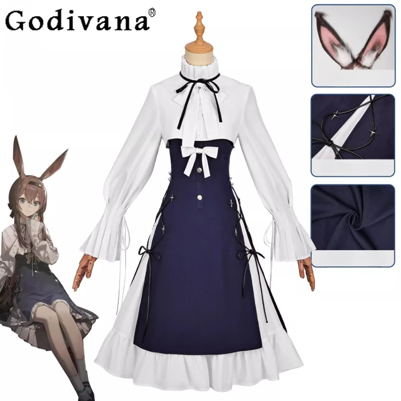 

Amiya Cosplay Costume Dress Set Women Halloween Christmas Festival Dress Female Party Comic Con Anime Game Clothes Dress