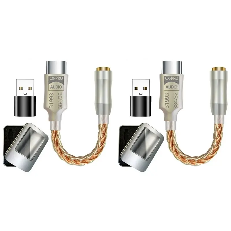 

【PUBLICITY】2X CX31993 Hifi DAC Type C to 3.5Mm Headphone Amplifier Audio Decoder IEM AMP Mobile Phone Adapter With USB Adapter B