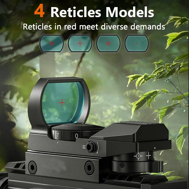 MidTen Red Dot Sight 4 Adjustable Reticles with Rail Mount Shooting Aiming Optical Instrument Reflection Point Aiming