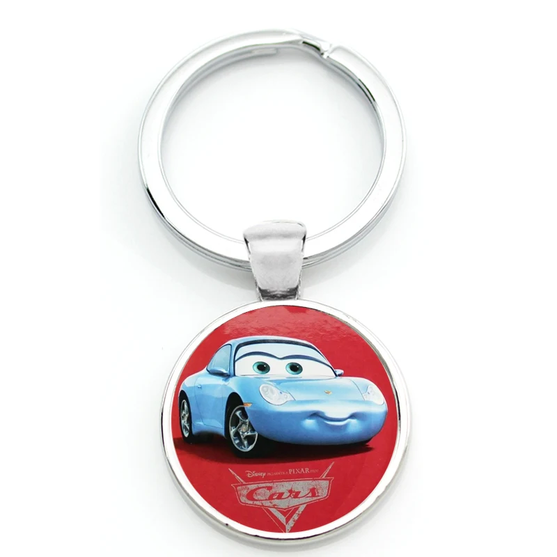 Keyring Keychain Cars Disney Pixar Cars 2 3 Toy Characters Luigi Mouth Lightning McQueen Mater Sheriff Car Vehicles Key Ring ﻿