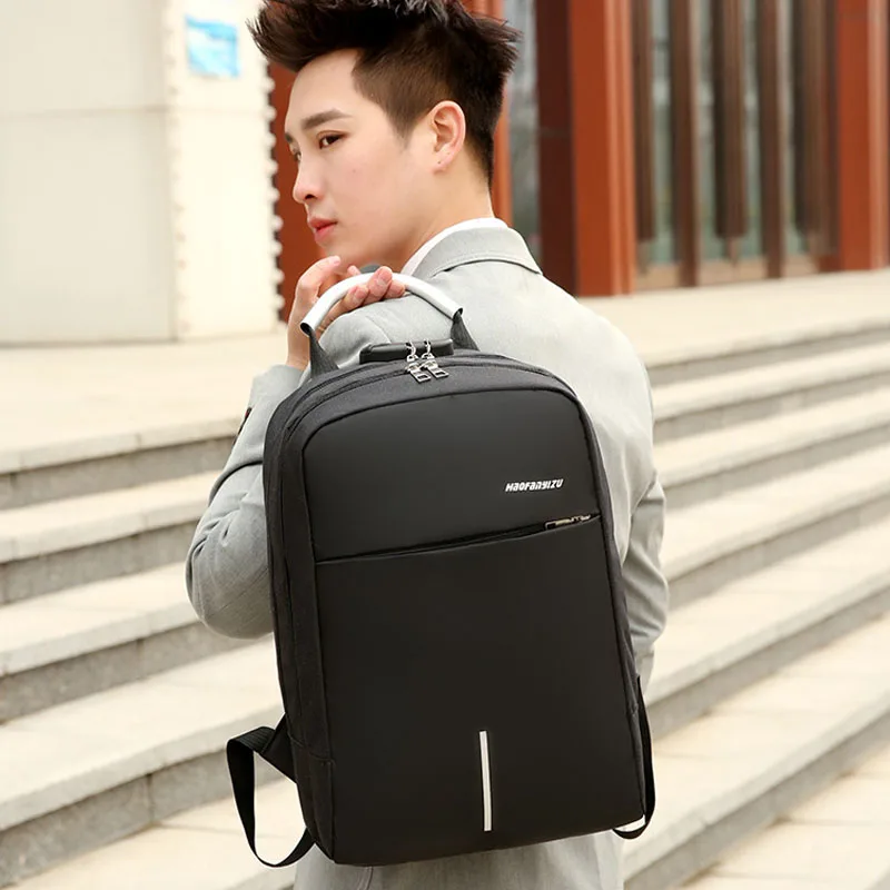 

metal handles school bags for university student small anti theft backpack traveling computer bags for men