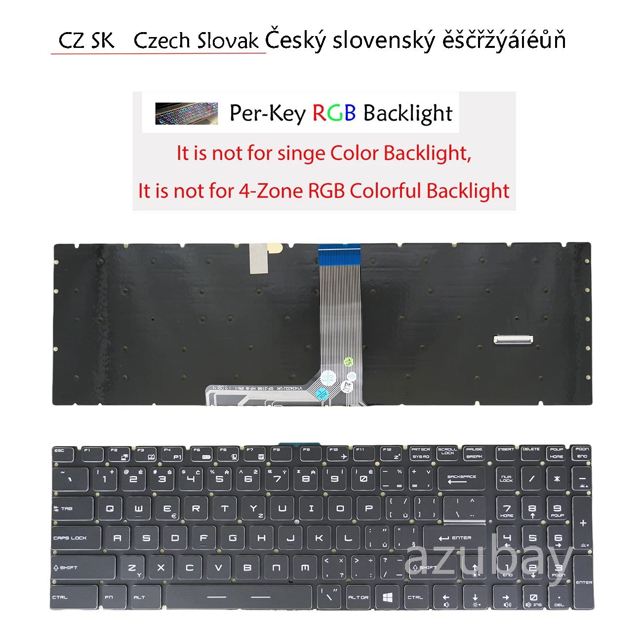 Czech Slovak Laptop Keyboard For MSI GX63VR GS75 GE65 GE75 GT76 GL63 GL73 GL65 GL75（GL63 GL73 GL65 GL75 GP65 Per-key RGB Backlit