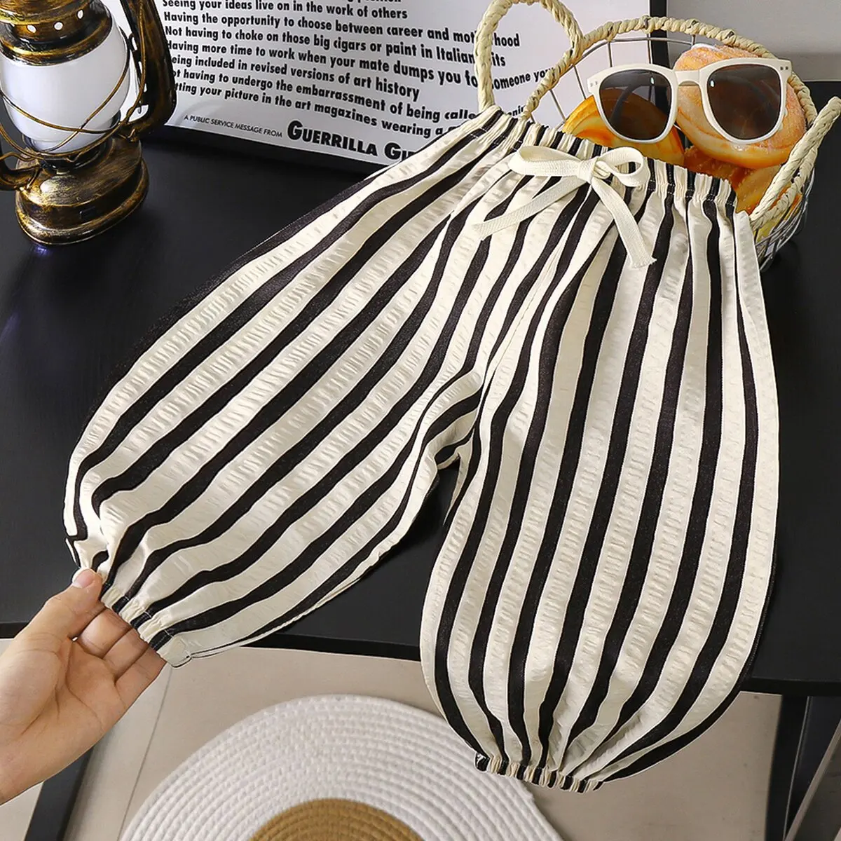 Summer toddler kids boy girl clothes baby pants elastic bands striped loose pants for children girls boys clothing sport pants