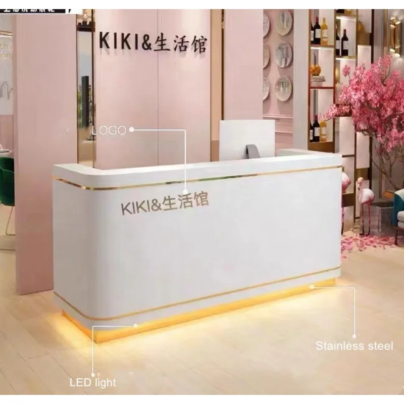 custom，Custom Checkout Counter Hair Salon Checkout Table Fashionable Hair Extension Wig Shop Reception Desk