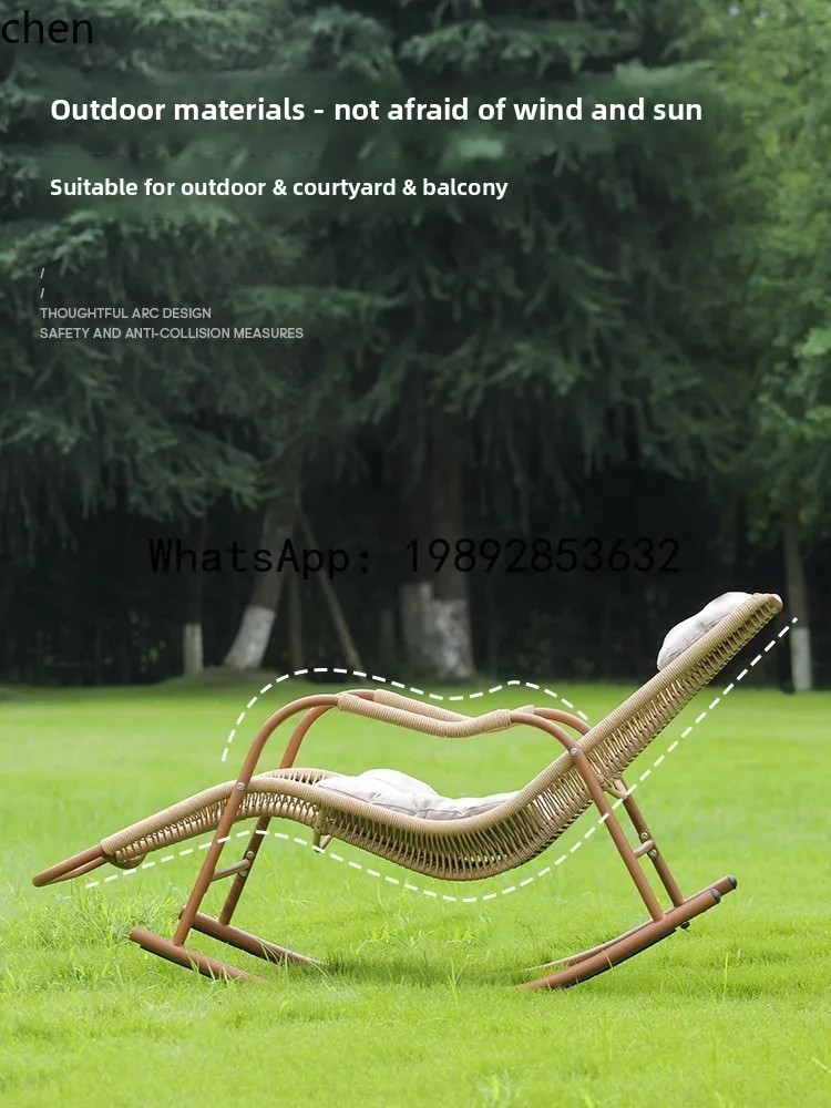 FZ Lazy Rocking Chair Adult Lunch Break Sofa Outdoor Courtyard Terrace Easy Chair Balcony Leisure Chair