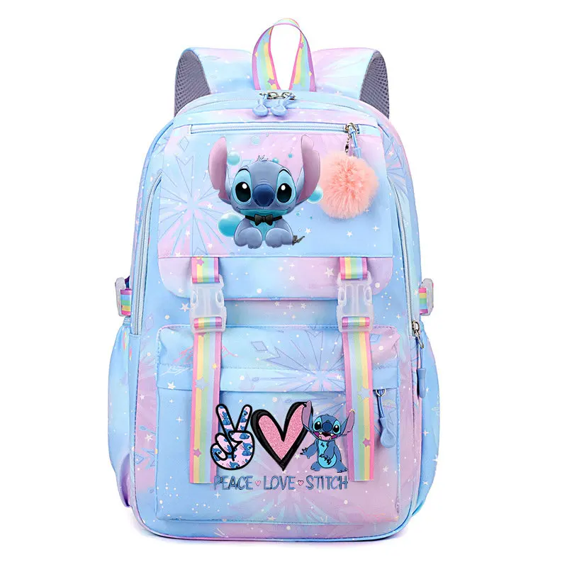 Hot Lilo And Stitch Large capacity Waterproof Backpack for School Kawaii Anime Cosplay Bag Travel Bag School Student Girl Gift