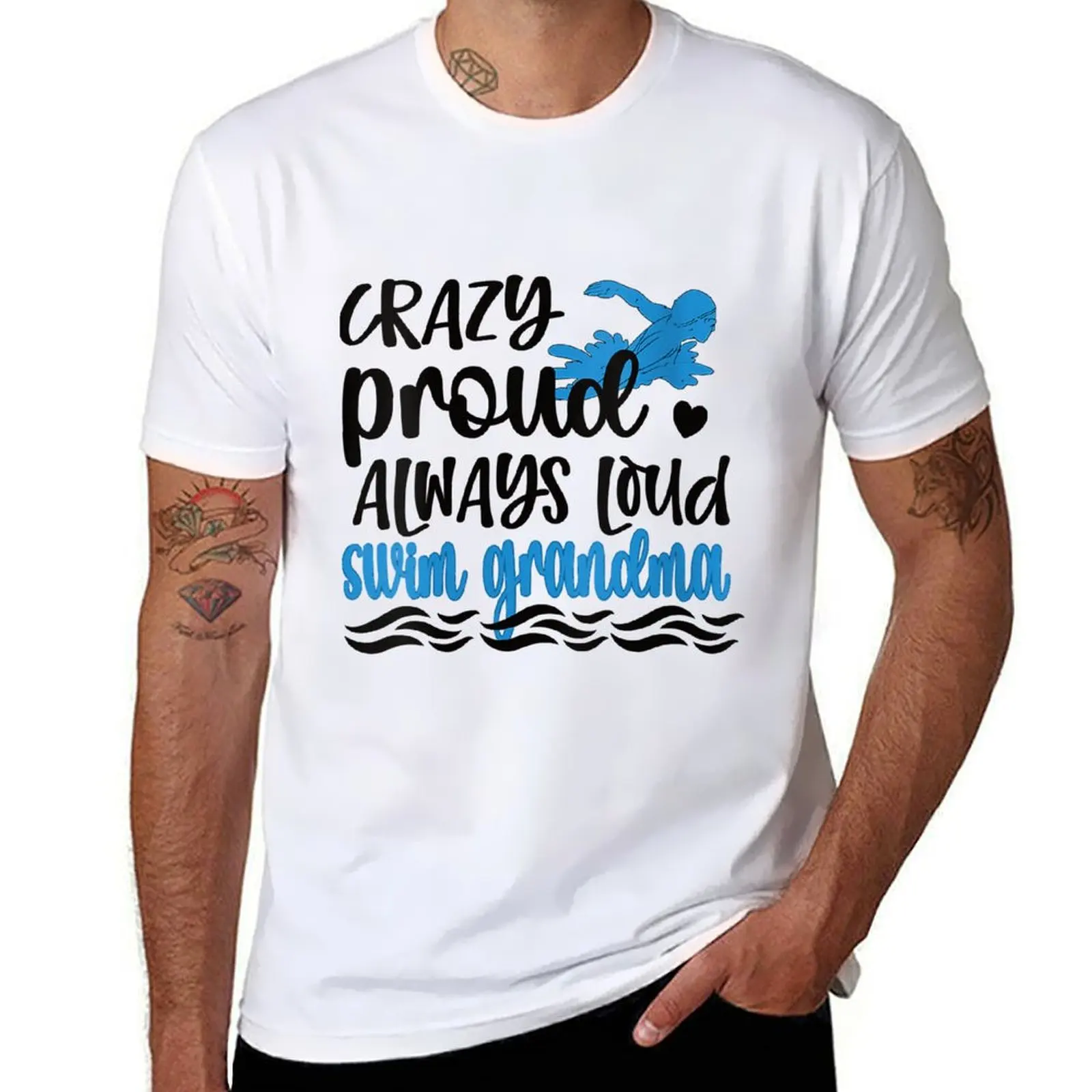 

Womens Crazy Proud Always Loud Swim Grandma Of Swimmer V-Neck T-Shirt anime shirt blacks plus sizes mens cotton t shirts