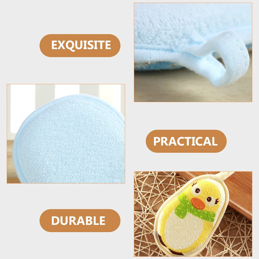 

3Pcs Baby Bathing Scrubbers Lovely Printing Towels Gentle Exfoliation for Smooth Skin Kids Baby Bath Scrubber Bath Scrubber