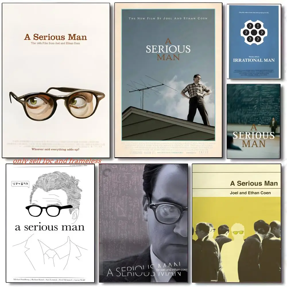 Dark humor Movies A-A Serious Man Poster Wall art poster paintings are suitable for clubs living rooms and bedroom