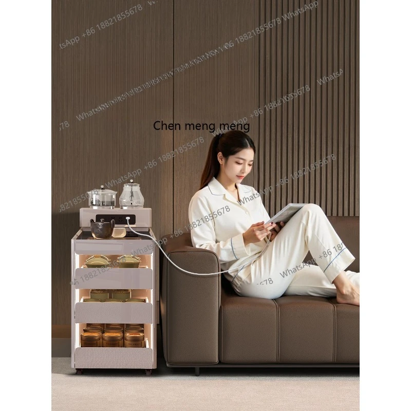 

Sofa side cabinet, living room removable coffee table, kettle, tea making integrated tea cabinet