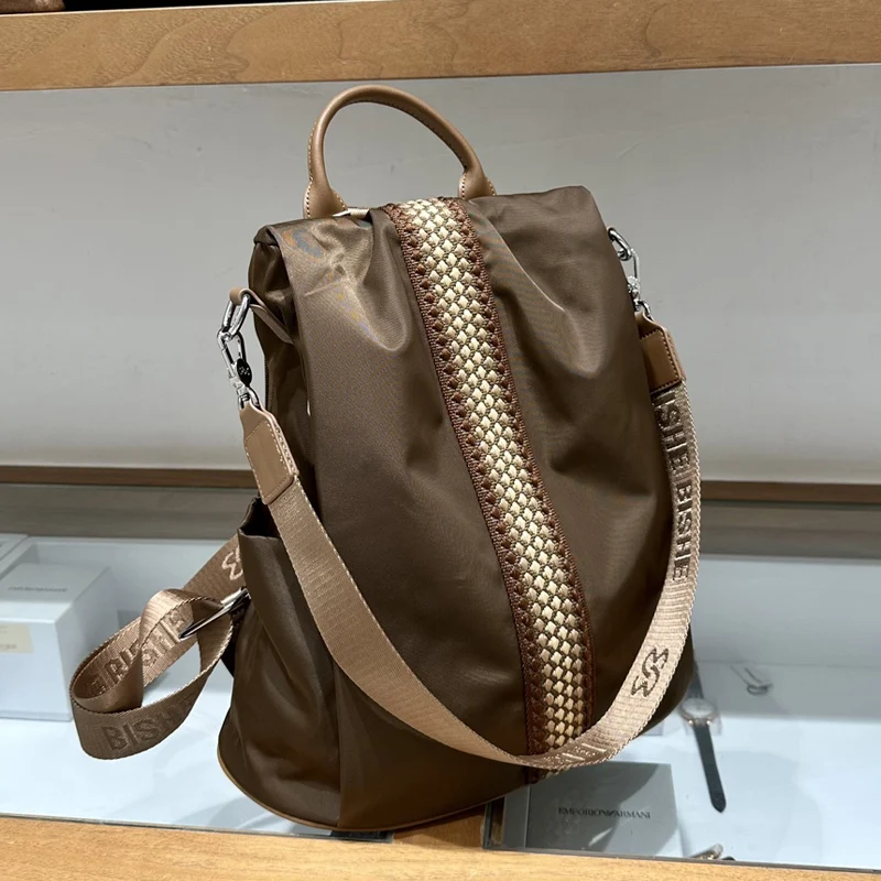 Mochilas informales de tela Oxford para mujer bolsos y monederos de diseñador de lujo novedad de 2024 en bolso de hombro de gran capacidad con decoración de rayas tejidas alta calidad envío gratis Llega el envío rápido