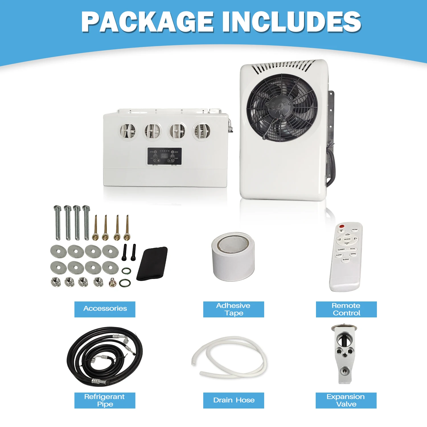 مكيف هواء بنظام سبليت كهربائي 12000BTU للاستخدام للسيارات وحدة تيار متردد لوقوف السيارات لشاحنة RV متنقل حافلة شاحنة تخييم جرار #6