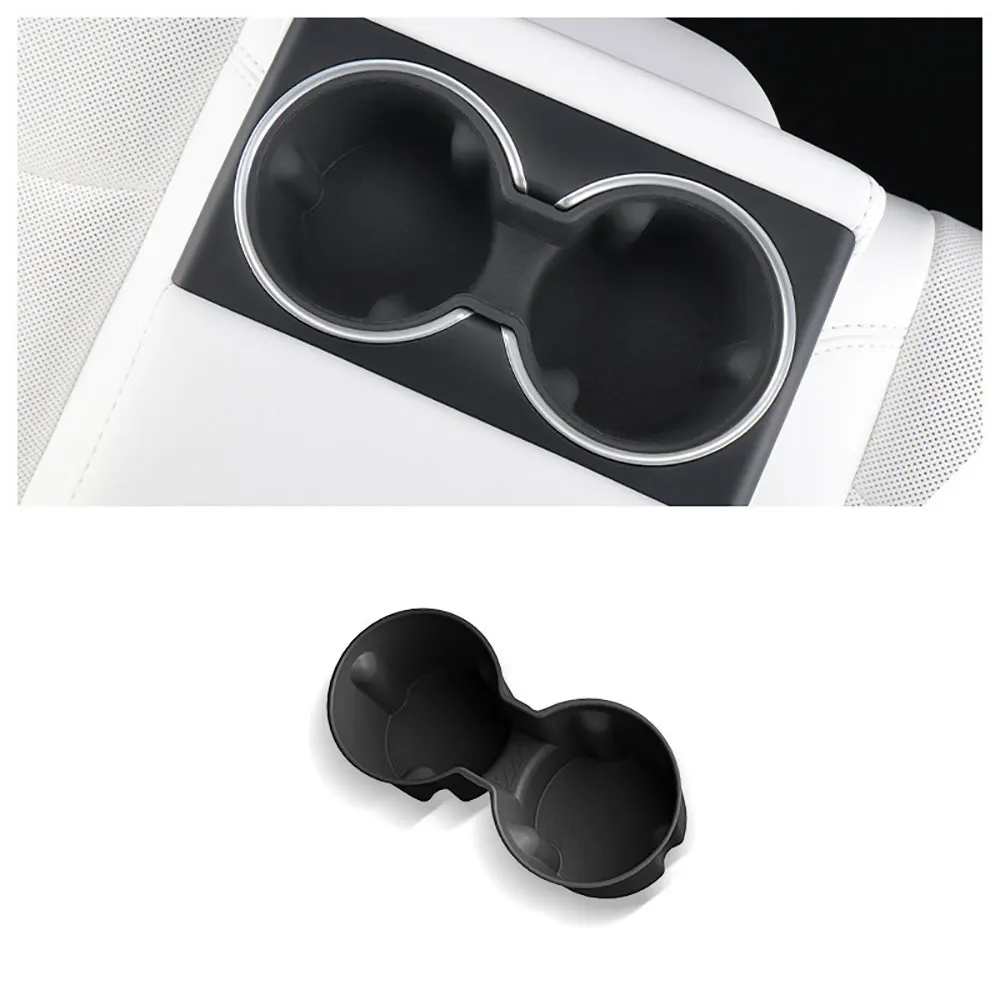 

Cup Holder For Tesla Model Y Juniper 25-26 Model 3 Highland 2024-2026 Silicone Center Control Bottle Drink for Front Rear Seater