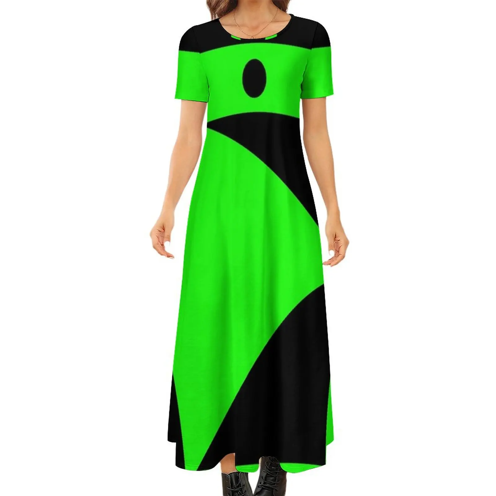 

Shego Halloween Costume Round Neck Short Sleeve Dress summer dresses womens 2024 evening dress dresses for official occasions