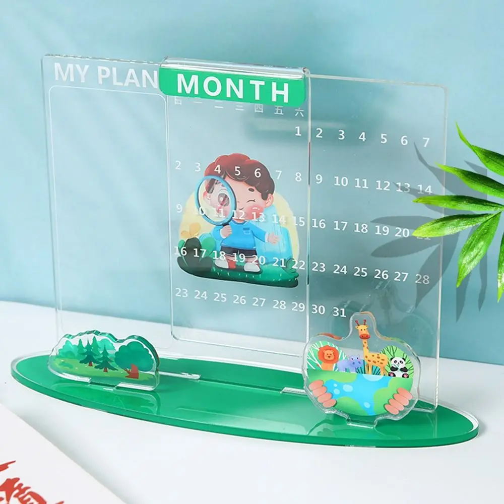 Erasable Message Board Slider Perpetual Calendar Universal Writing Notepad Acrylic Calendar with Pen Schedule Reminder