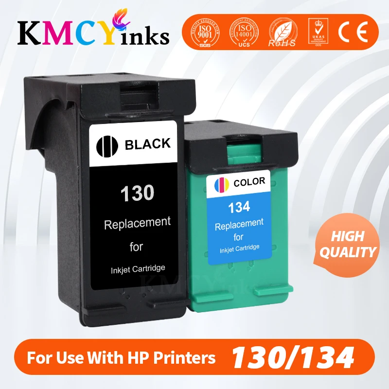 KMCYinks 130 134 Refilled Ink Cartridge Replacement For HP 130 134 Deskjet 6543 5743 6623 5743 6843 6523 5943 6943 6983 printer