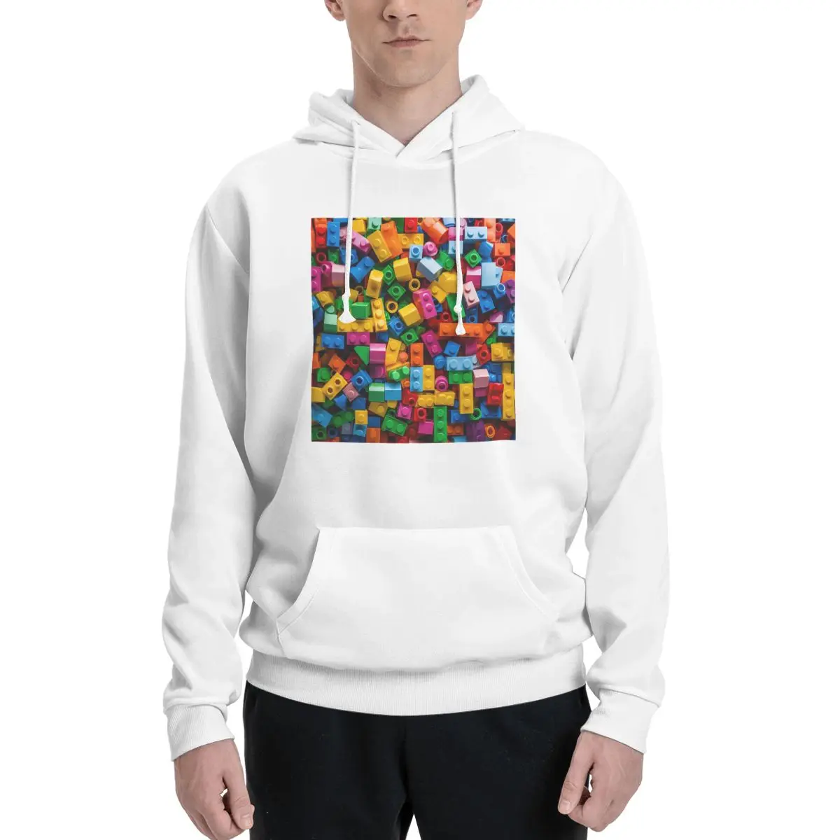 Lego Texture Hoodies Men Women Casual Pullover Sweatshirts Fashion Long Sleeve Clothing Autumn Winter