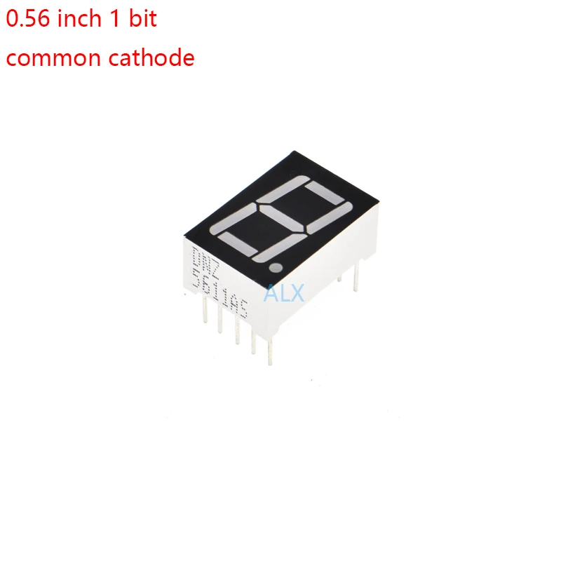 10 peças tubo digital vermelho de 7 segmentos de 0.56 polegadas, exibição de dígitos led para catódico comum de cc, 0.5 polegadas, 0.56 polegadas, 0.56 polegadas, polegadas. Um pouco