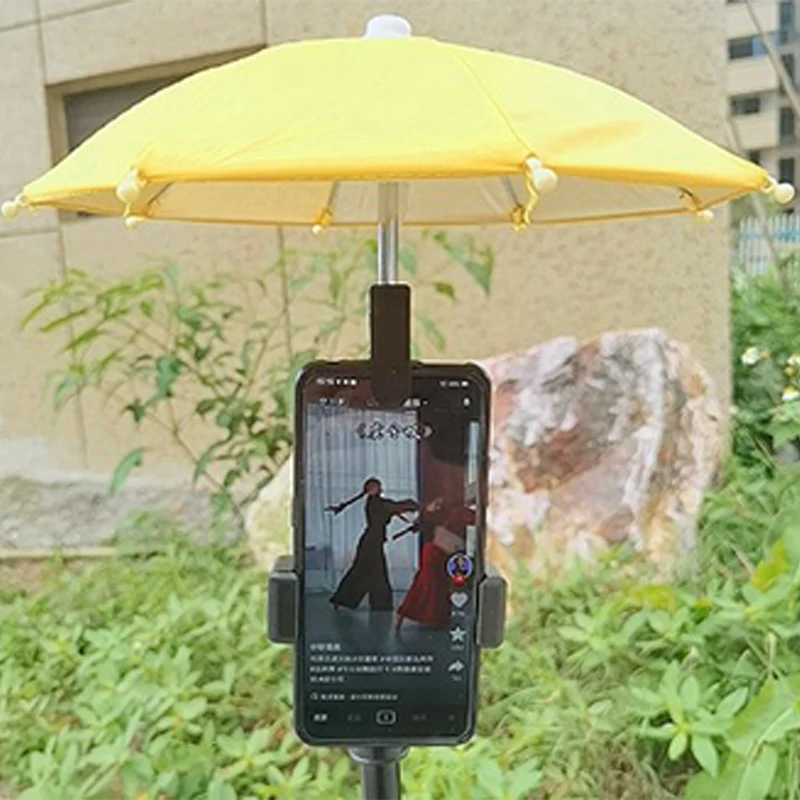 

Motorcycle Phone Holder with Sunshade Umbrella - Waterproof Sunscreen Small Helmet Phone Stand Bracket Accessories