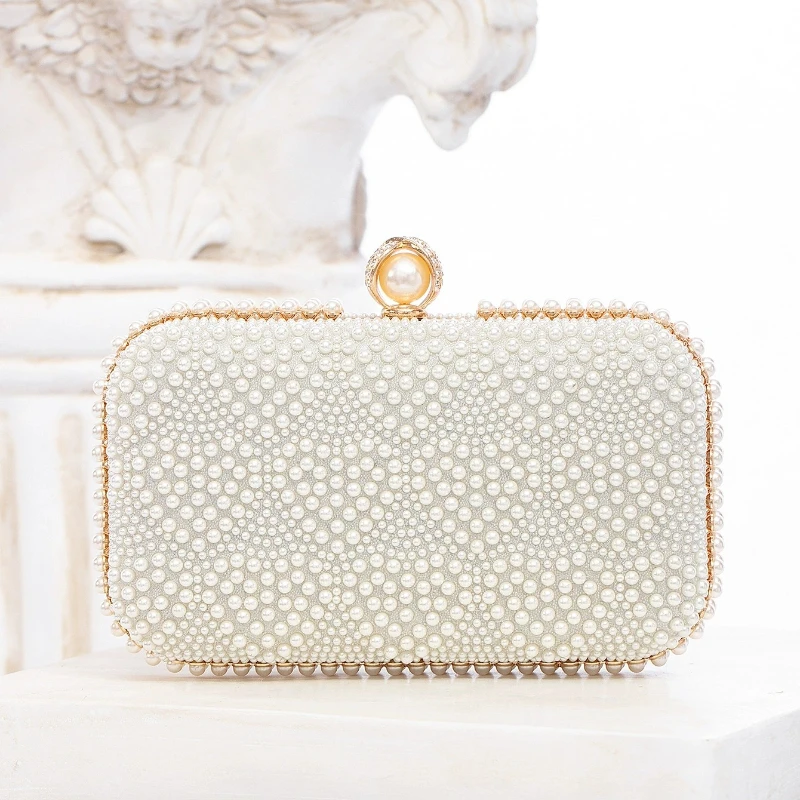 

Свадебный клатч ручной работы с белым жемчугом, элегантное женское вечернее платье, банкетная сумка, элегантные квадратные кошельки, сумка Bolsa Feminina