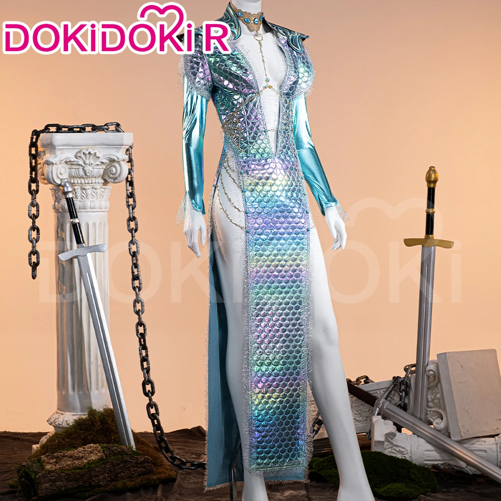 Shadowheart Cosplay Costume Game【XS-3XL】DokiDoki-R Women Halloween Blue Long Dress Wavemother's Robe Cosplay Plus Size