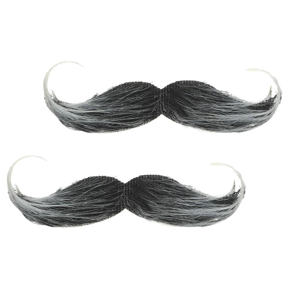 

2 Pcs Halloween Beard Fake Mustache Realistic For Party Artificial Simulation Lifelike Cloth False