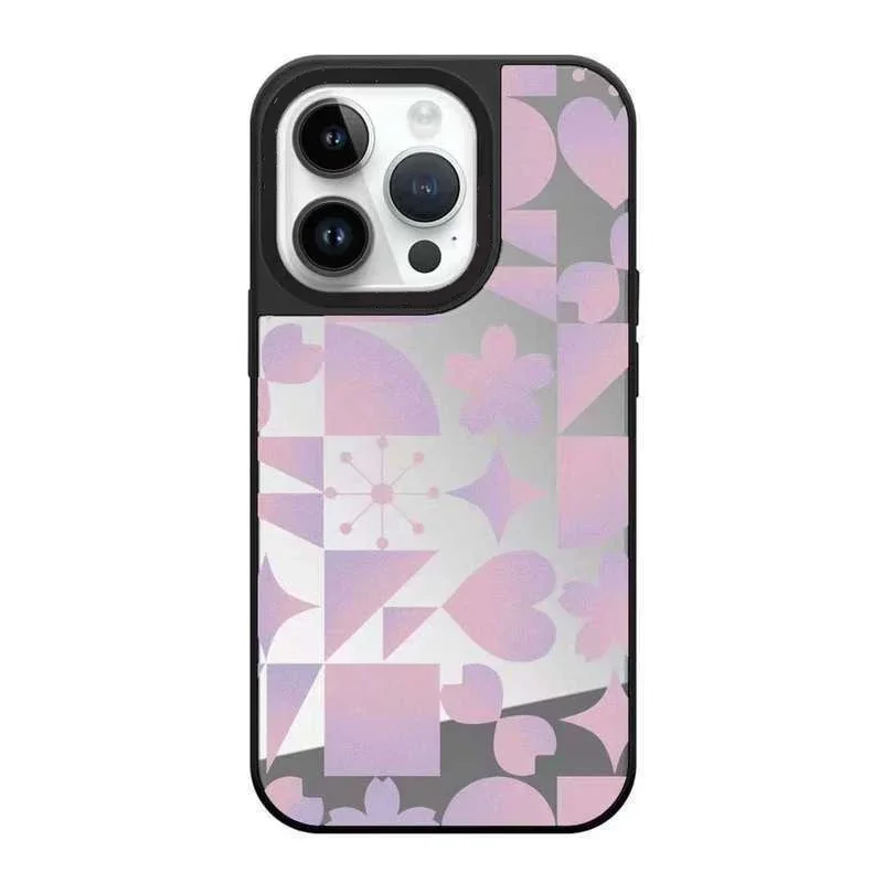 

Sakura Mirror Surface MagSafe iPhone 11 12 13 15 14 16 Pro Max Protective Case, Fits iPhone 16 Pro Max