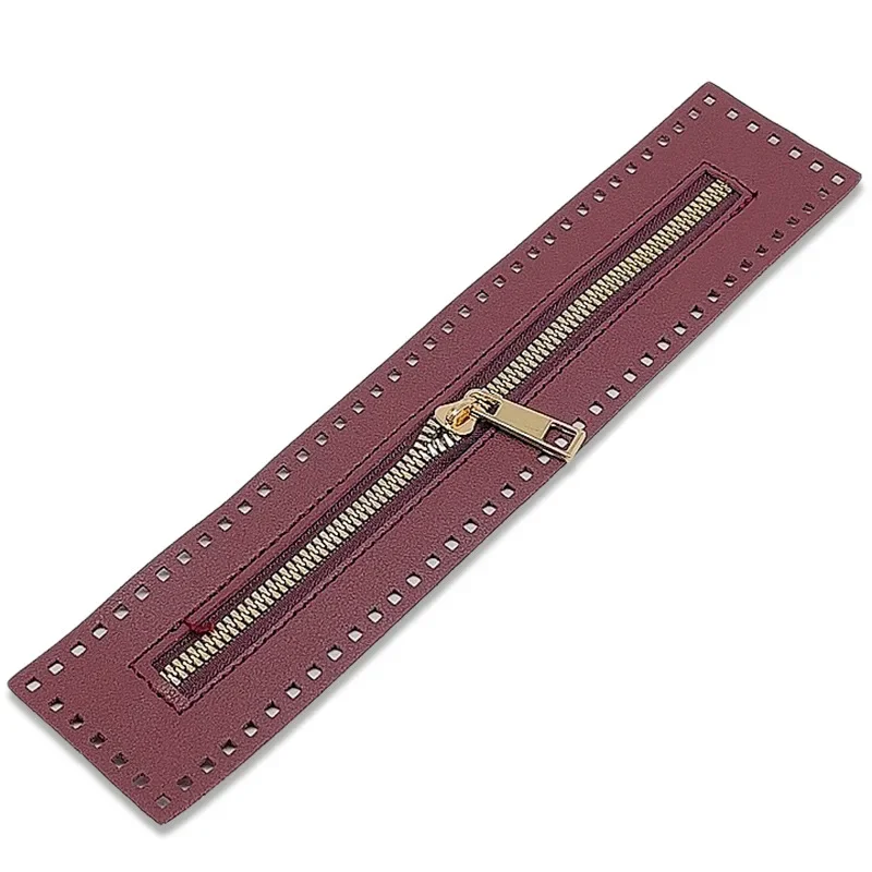 1pcs 27cm long Leather Zipper For Crochet Bag Hardware Soild Zipper Sewing Accessory Useful Handbag Leather Zipper