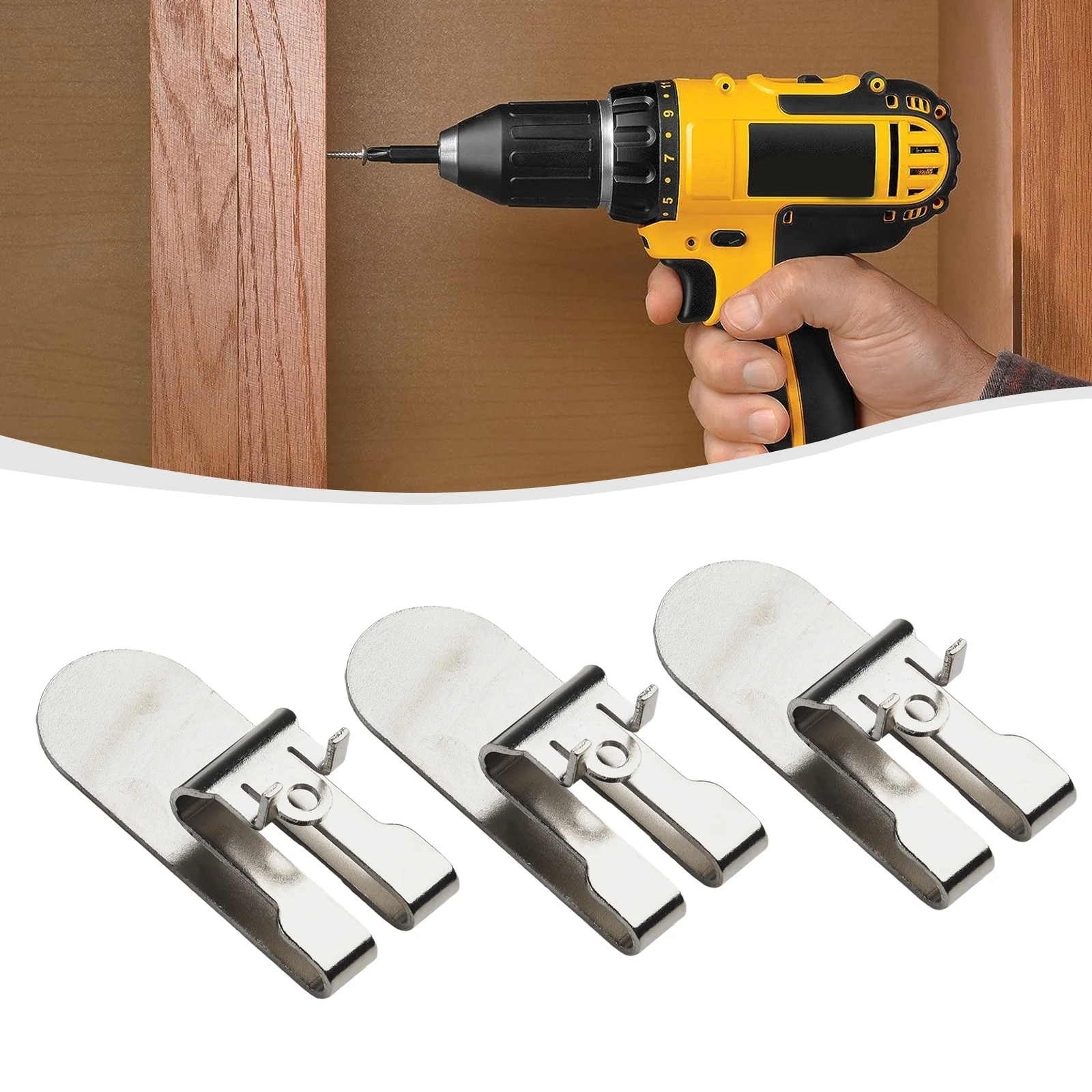 

Useful Practical Brand New Belt Hook Clip 3PCS Accessories Fittings For Drywall Screwgun N435687 Replacement Silver