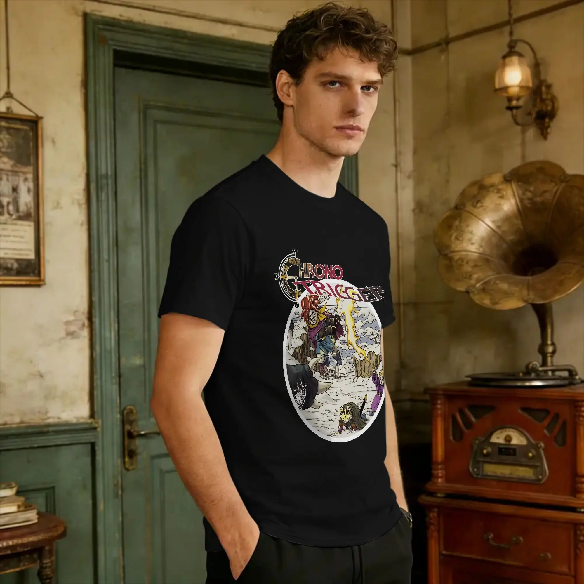 Oversized T Shirt Summer Chrono Trigger  Hip Hop T Shirts  Cotton Tee Shirt for Men Y2K Basic Short Sleeve Tees