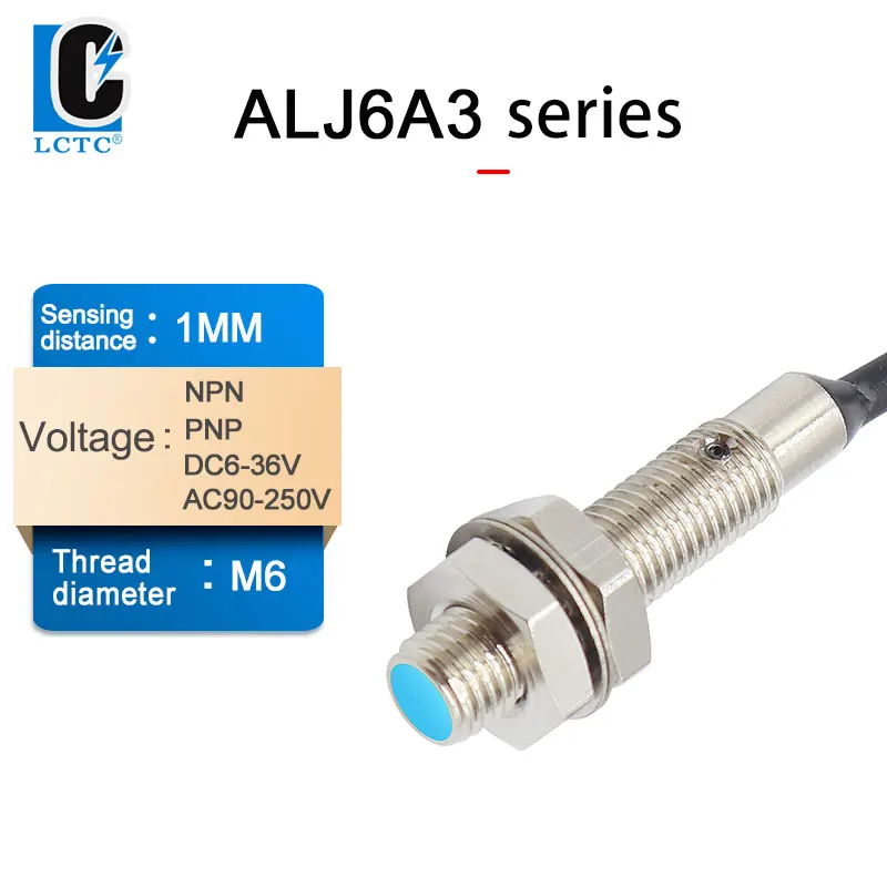 

ALJ6A3 inductive, proximity switch, sensors, m5, DC6-36V, anti-interference, waterproof and oil-proof, short circuit protection,