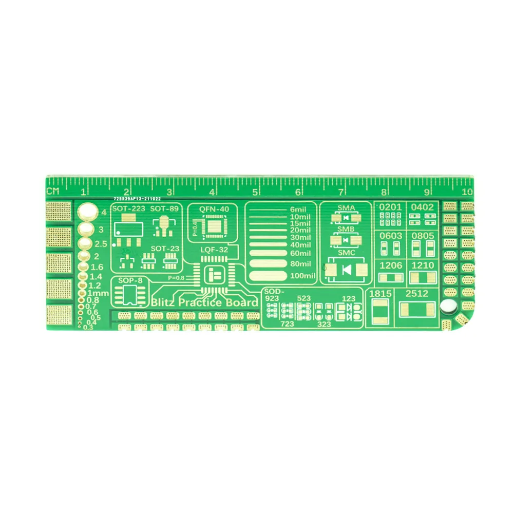 IFlight FPV Solder Practice PCB Board Single Piece, 40×100mm Gold Plated Soldering Training Board for RC Drone Hobby Beginners
