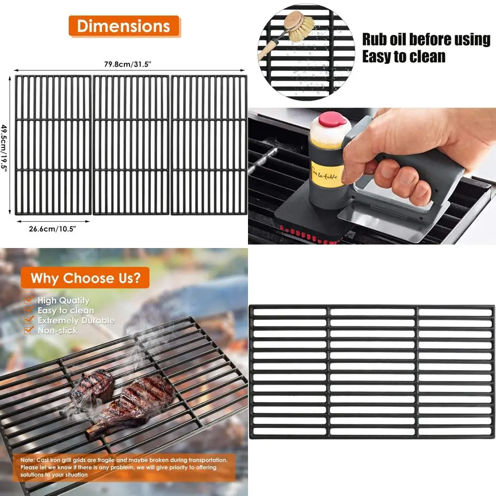 

Горизонтальные решетки для грилей на углях - Комплект из 3 сменных частей
