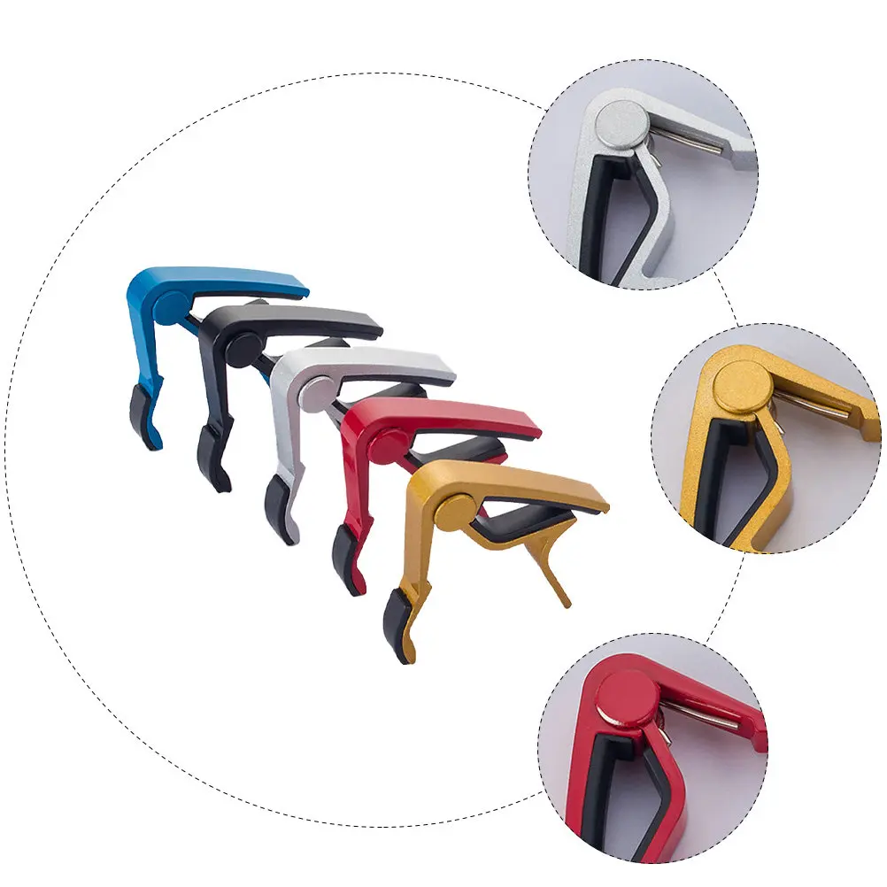 5Pcs Capo for Guitar Aluminum Alloy Portable Clip on Tone Changer for Acoustic Folk Classical Ukulele Banjo Mandolin Violin