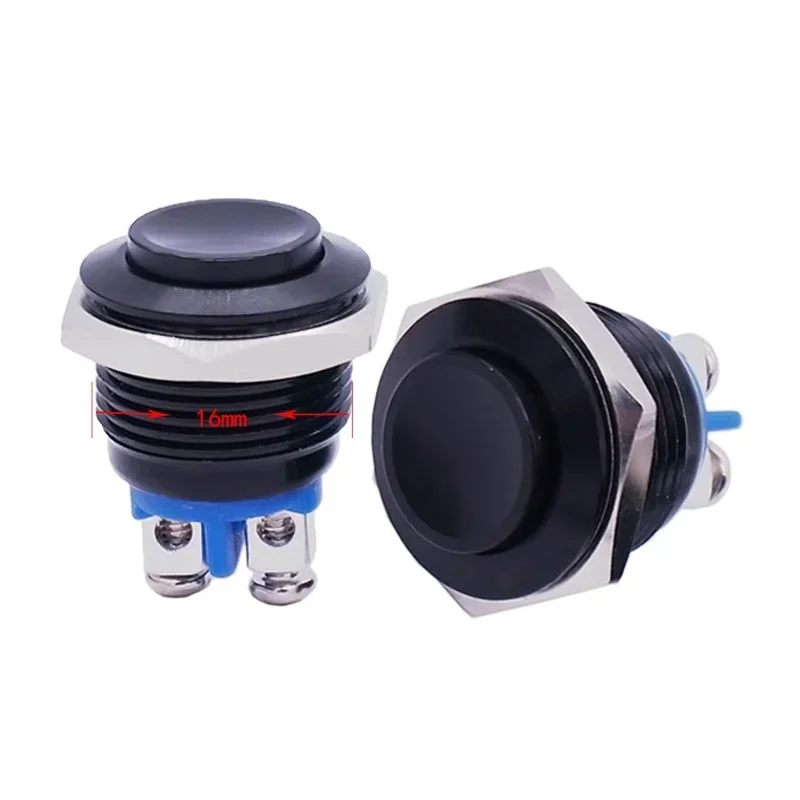 5/20PCS 16mm Momentary PC High Cover Switch Metal  Waterproof Push Button Switches Car Power Welding free With ScrewTerminals