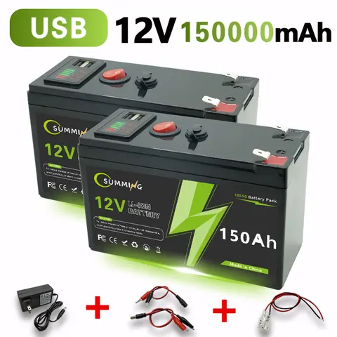 LiFePO4 12V 150Ah 배터리, 4000+ 사이클 충전식 리튬 배터리, 장난감, 스쿠터, 어군 탐지기, 내장 BMS 탑승에 적합