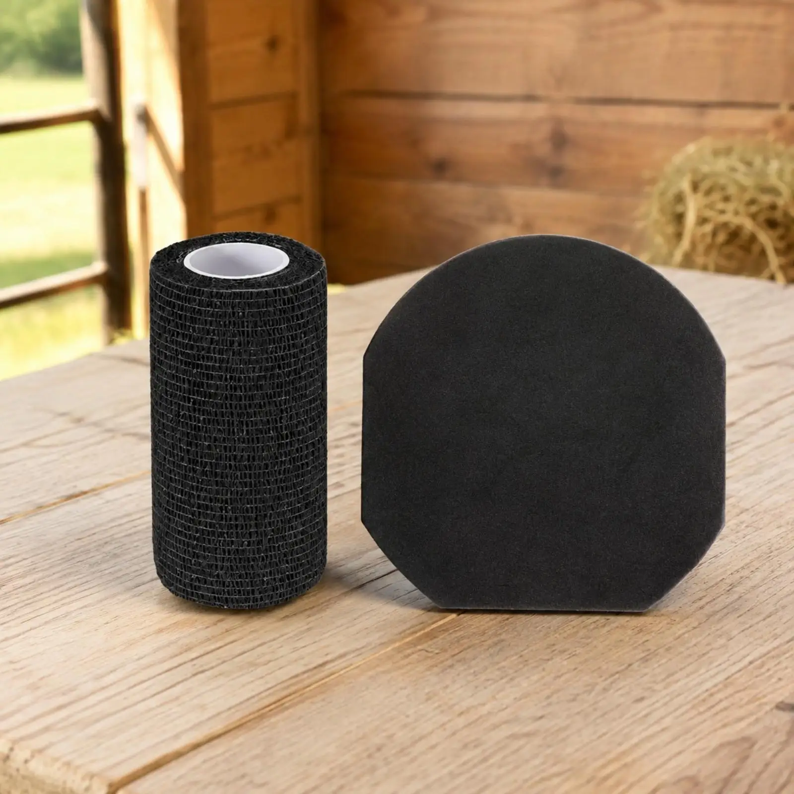 Horse Hoof Care Pad Felt Wound Cushion Wrap Kit with Elastic Bandage for Equine Hoof Protection and Recovery