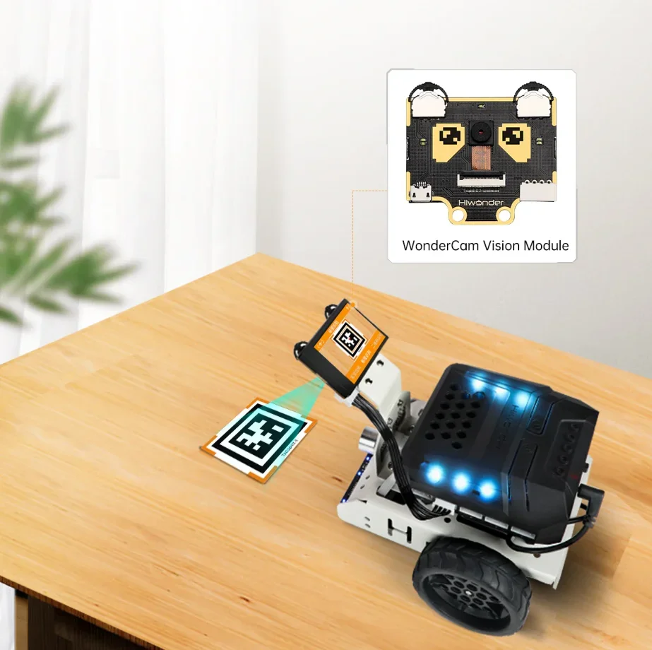 سيارة روبوت Hiwonder AiNova الذكية للرؤية 2WD سيارة روبوت تدعم برنامج Python الرسومي