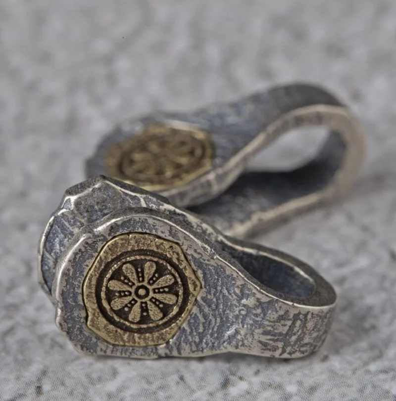 Handmade 925 Silver Buddhist Wheel Bum Counter Sterling Tibetan Dharm Wheel Charm Buddhist Prayer Beads Counters