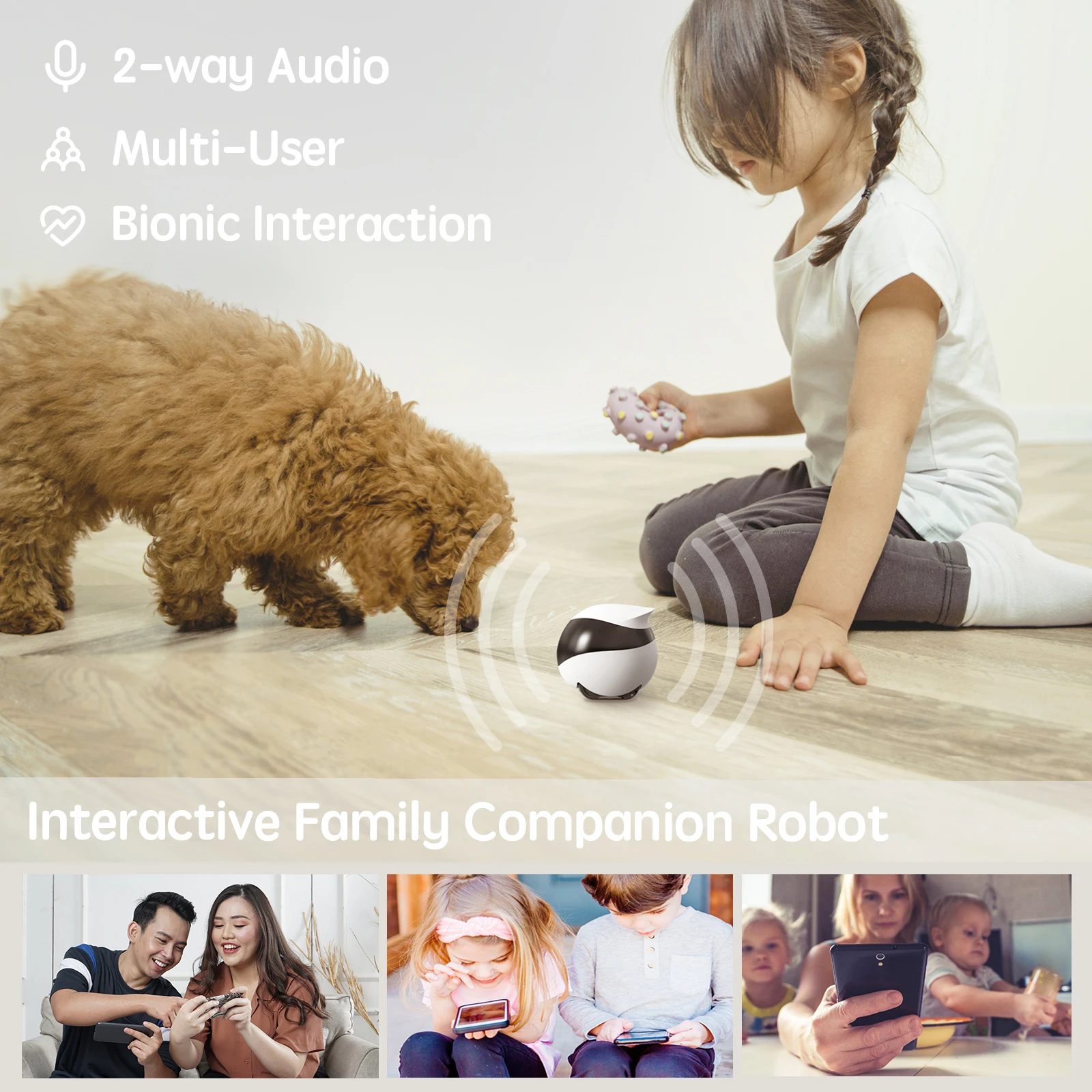 Pet Camera Home Security Camera,Movable Indoor WiFi Cam,2 Way Talk,Night Vision,1080P Video, Self Charging Robot