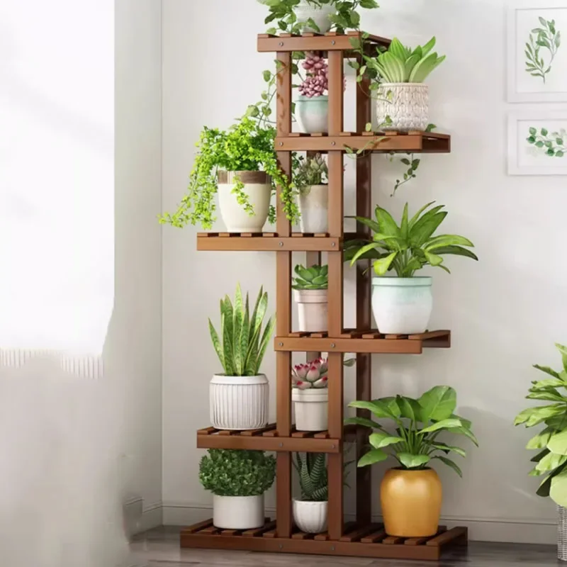 Flowers Wooden Support Plant Shelving Indoor Display Balcony Home Plant Shelf Garden Veranda Etagere Plante Outdoor Furniture